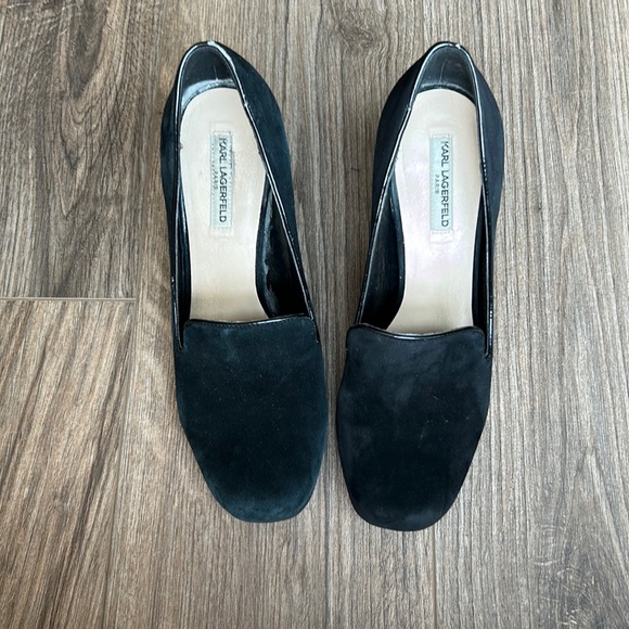 Karl Lagerfeld Black Suede Heels | 7.5 - Picture 2 of 10